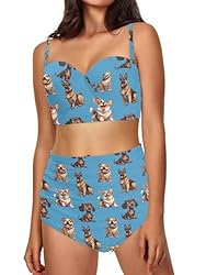 Howilath Women's Tummy Control Bikini Smocked Cute