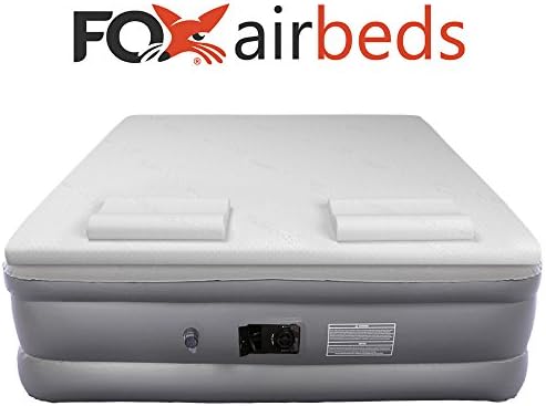 Top Rated Fox Air Beds Plush High Rise Inflatable Air Mattress with Premium Gel Memory Foam Mattress Topper and Form Pillows (Cal King)