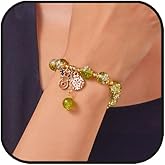 Todenb Christmas Bracelet for Women Colorful Xmas Snowflake Santa Claus Xmas Tree Beads Bracelet Fashion Christmas Beads Stretch Bracelets Christmas Holiday Jewelry Costume Accessories