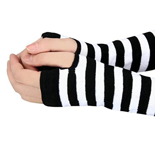 AIMTOPPY Fashion Winter Wrist Arm Hand Warmer Knitted Long Fingerless Gloves Mitten (White, free)