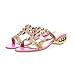 Latasa Women's Fashion Chic Tank-shaped Heel Rhinestones Open-toe Slides Sandals