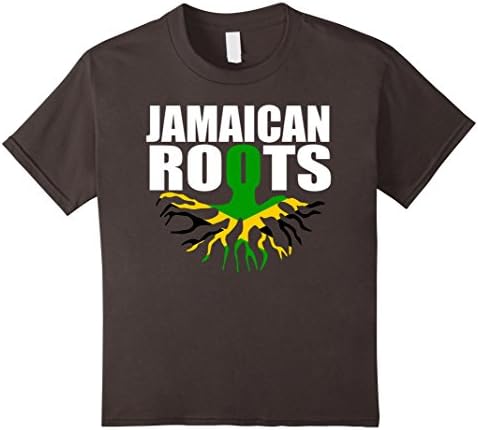 Kids Jamaican Roots Jamaica Pride Flag Gift T-Shirt 4 Asphalt
