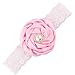 DZT1968® Baby Girl Wide Lace Turban Headband Head Wrap Hair Band With Pearl Flower (Pink)