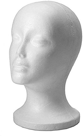 DORABO Foam Mannequin Female Head White Female Display Head Mannequin for Wig Female Styrofoam Foam Mannequin Manikin Head Model Wig Hair Glasses Hat Display