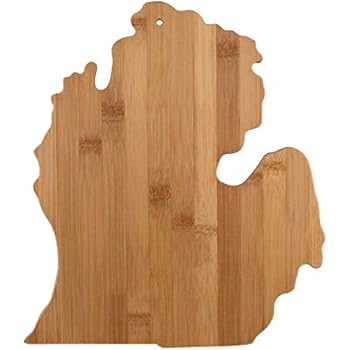 Arrowhead Bay Real Bamboo Cutting and Serving Board, Michigan design