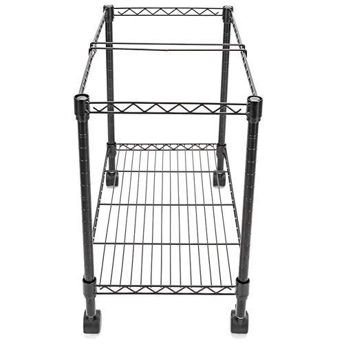 Metal Rolling Mobile File Cart,Single Layer File Frame, 23.6 x 12.6 x 18 Single Tier,Black,600x320xh460mm,for Classroom, Office, Living Room, Home Office Etc