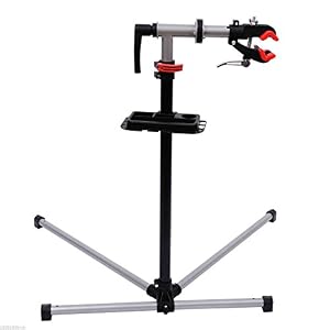 HOMCOM Bike Repair Stand Workstation, Bicycle Maintenance Workstand, Height Adjustable, with Tool Tray & 360° Rotating…