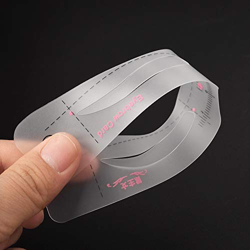 JASSINS 12 Models Eyebrow Stencil Guide Card Multiple Shapes Eyebrow Template DIY Shaping Makeup Tools