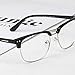 Daxin Unisex Glasses Hipster Vintage Glasses Non-Prescription Half Frame Clear Lens Nerd Eye wear