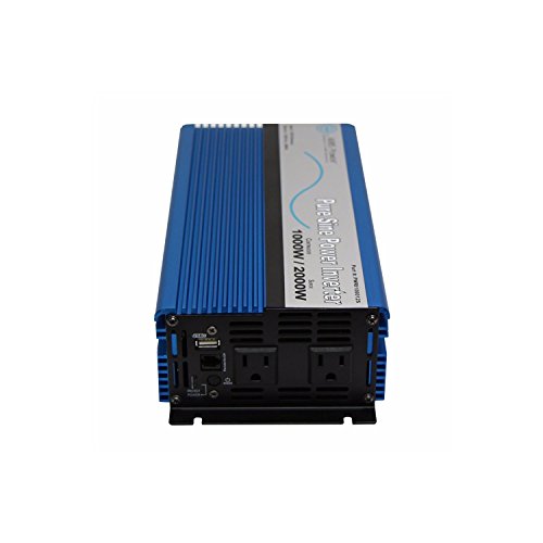 Aims PWRI100012120S 1000 Watt 12V Pure Sine Wave Power Inverter Bundle with Inverter and Remote Switch (2 Items)