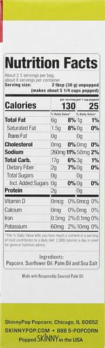 SKINNYPOP SEA SALT MICROWAVE POPCORN BAGS, 2.8 OZ (PACK OF 3)
