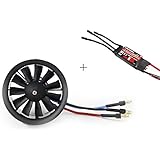Powerfun EDF 50mm 11 Blades Ducted Fan with RC Brushless Motor 4300KV with ESC 40A(2~4S) Balance Tested for EDF 4S RC Jet Airplane