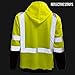 New York Hi-Viz Workwear H9012 Men's ANSI Class 3 High Visibility Class 3 Sweatshirt, Full Zip Hooded, Lightweight, Black Bottom Medium