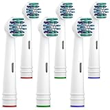 Amazon Brand - Solimo Flossing Replacement Brush Heads, 6 Count (Fits Most Oral-B Electric Toothbrushes)