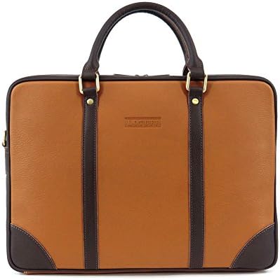 Lotuff Men's Formal Leather Briefcase One Size Brown