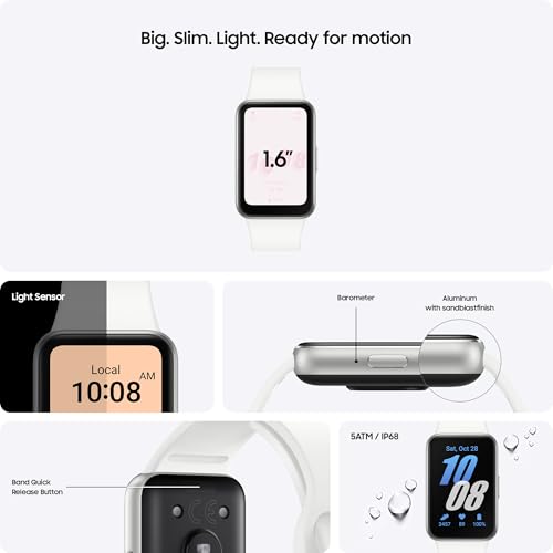 Samsung Galaxy Fit3, 1.6" AMOLED Display, 13 Days Battery Charge, Sleep Monitoring, Fall Detection - Silver (CAD Version & Warranty)