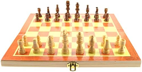 Supplies bbhosbt 15" Wooden Chess Set with Felted Game Board Interior for Storage