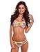 RELLECIGA Women's Push-up Swimwear Criss Cross Strappy Triangle Bikini Set