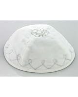 White Velvet Jewish Kippah