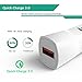 iVoler Quick Charge 3.0 USB Type C Adaptive Fast Charging Car Charger with 2-in-1 Micro USB & Type C Cable for Samsung Galaxy S7/Edge/S6/Edge/Plus/Note 5, LG G5/V20, HTC 10 and More - White