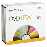05509 Memorex DVD Rewritable Media - DVD+RW - 4x - 4.70 GB - 10 Pack Slim Jewel Case - 120mm - 2 Hour Maximum Recording Time