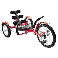 Mobo Cruiser Mobito Ultimate Three Wheeled Cruiser, Red, 16-Inch