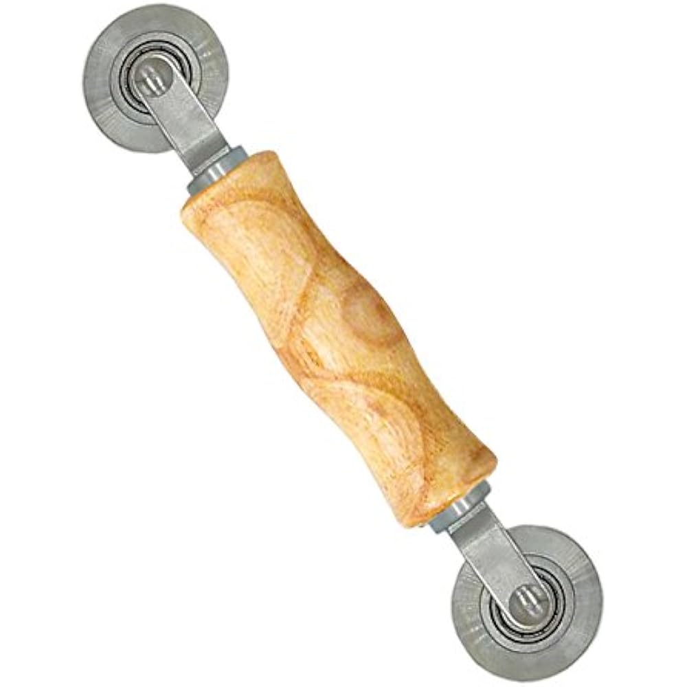 Senneny Screen Rolling Tool, Spline Roller With Wooden Handle Steel