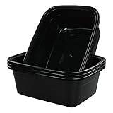 Vababa Black Plastic Wash Pan Basin, Set of 4