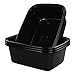Vababa 12 Quart Black Plastic Wash Pan Basin, Set of 4
