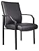 Boss Office Products Mid Back LeatherPlus Guest Chair in Black