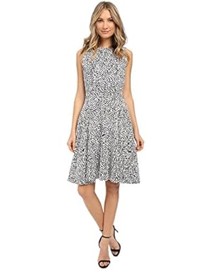 Calvin Klein Women's Zebra Jacquard Fit-and-Flare Dress