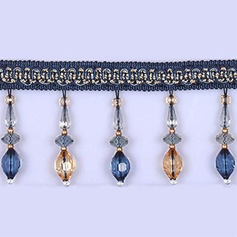 1 Met Crystal Beaded Tassel Fringe Trim For Curtain Sewing Lace
