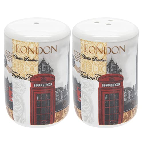 The Leonardo Collection New London Salt and Pepper Shaker Set – Ceramic Kitchen Seasoning Pots with Iconic London Landmarks Design – Decorative and Functional Tableware for Home and Gift Giving
