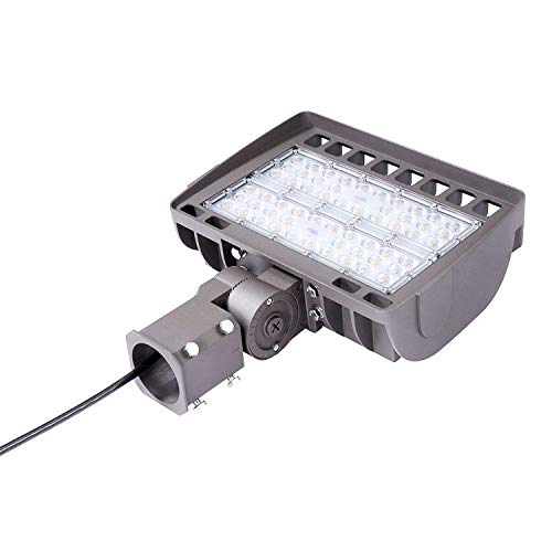 FaithSail 200W LED Parking Lot Lights Outdoor Shoebox Flood Light, 26000LM, 5700K, 600W MH/HPS Replacement, Ultra Bright Dusk to Dawn Commercial Area Street Pole Shoe Box Lighting, Slip Fitter Mount