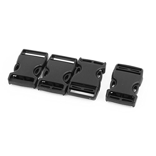 uxcell 4pcs Black Plastic Curved Side Quick Release Buckles Snap Clip for 25mm Webbing Band