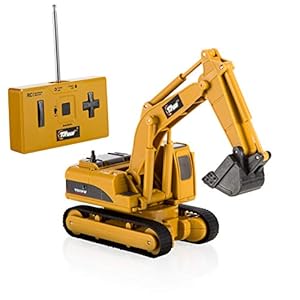 Top Race 4 Channel Mini Remote Control Excavator 1:64 Scale, Mini Construction Toys Series (TR-011)