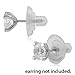 Universal EZback Earring Backs Soft Clear Silicone and 14k White Gold Large 1 Pair