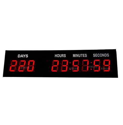 BTBSIGN 1.8'' LED Large Digital Countdown Clock Event Timer with Remote and Buttons - Thumbnail 3