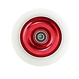 SCSK8 Solid Core 110mm Stunt Scooter Wheel - Red Core/White Tire