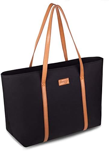 Tote Bag For Women - Work or Travel with Laptop - Large Black Shoulder Bag