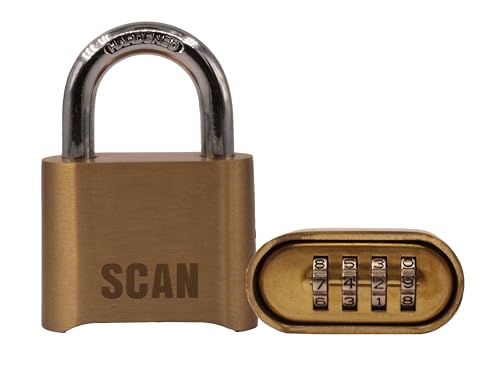 SCAN SCAPLBCOM 50mm Combination Brass Padlock en promo sur Amazon