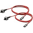 Electop 2 Pack 2 Pin SW PC Power Cable On and Off Push Button ATX Computer Switch Wire 45cm