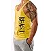 InleaderAesthetic Men's Gym Cotton Beast Muscle Stringer Vest-Yellow-L