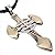 Modern Fantasy Stainless Steel Silver and Gold Cross Pendant Necklace