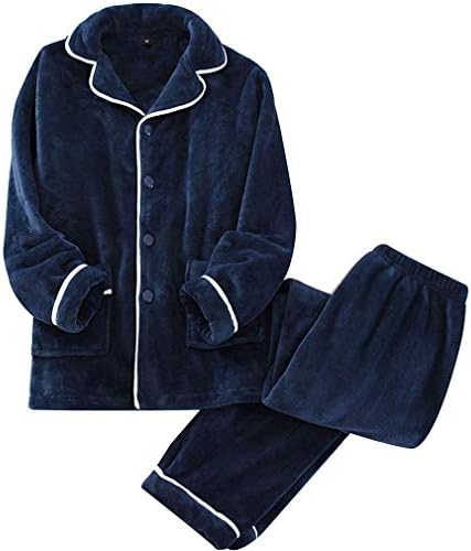 パジャマ 上下セット メンズ 前開き 衿付き ポケット付き 無地 暖かい 防寒 フランネル 冬用 厚手 大きいサイズ あったか 部屋着 ゆったり ルームウェア ふんわり 希望者のみラッピング無料