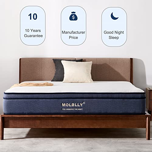 King Mattress, MOLBLLY 10 inch Hybrid Spring Mattress in A box ,King