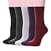 Dosoni Women Super Thick Soft Knit Wool Warm Winter Crew Socks 5 Pack (5 Pack Soild Color A)