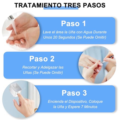 TRYXZSZ Dispositivo Portátil de Limpieza en las Uñas, Pequeño y lindo, fácil de usar, Combinación luz Dual 905 nm y 470 nm, Ciclo de Uso de 7 Minutos, Ayuda a Aliviar las Molestias en las Uñas