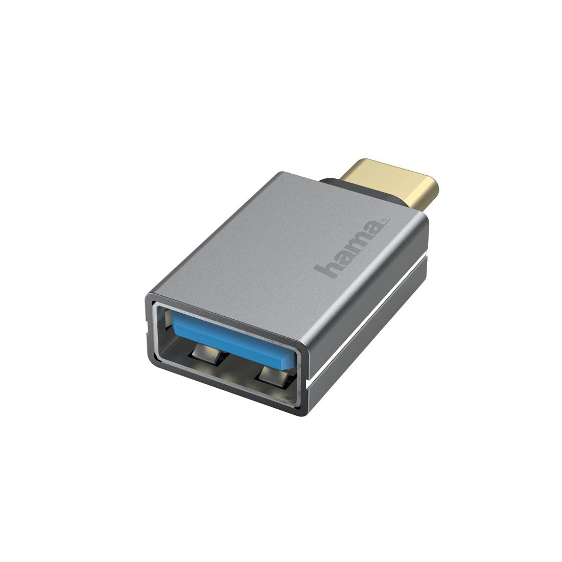 Hama USB OTG Adapter, USB C Male - USB A Female (Adapter for Connecting Tablet, Mobile Phone to e.g. Printer, Hard Drive, Super Speed Data Transfer 5 Gbps, USB 3.2 Gen1, Aluminium Casing)