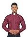 Men's Long Sleeves Tab Collar Clergy Shirt Burgundy (17-17 1/2 (34-35))